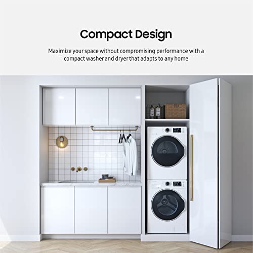 Samsung 2.2 Cu Ft Small Space Front Load Washer, 40 Minute Super Speed Washing Machine, Steam Wash Clothes, Self Cleaning, WW22K6800AW/A2