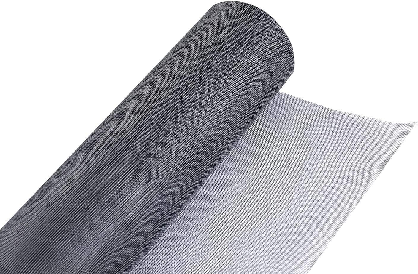 Fiberglass Screen Roll 48" x 100' A Continuous Roll UV Protection Install and Repair Door and Window Screen(48" x 100', Grey) Pack of 2