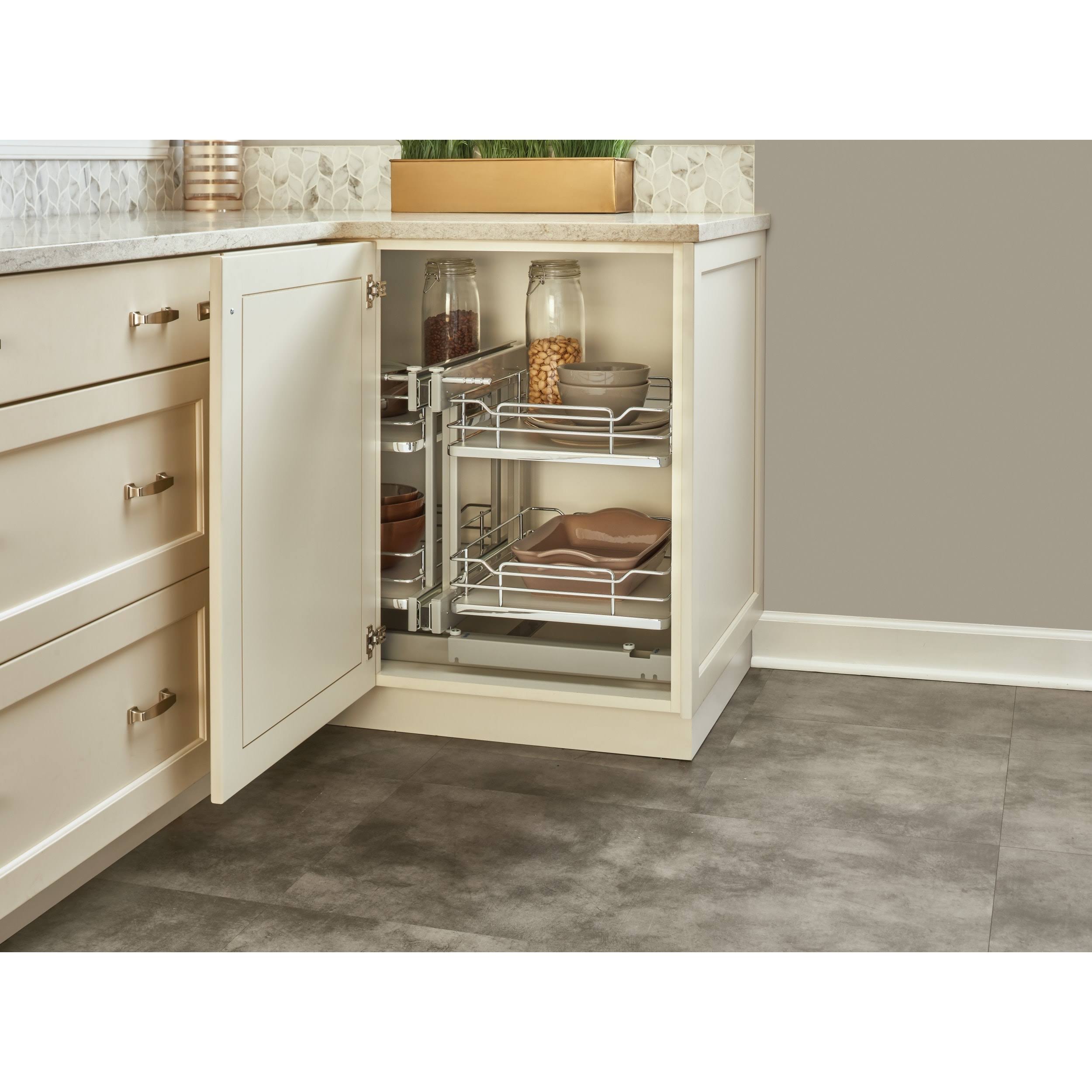 Rev-A-Shelf 18 in. Gray Blind Corner Organizer Soft-Close