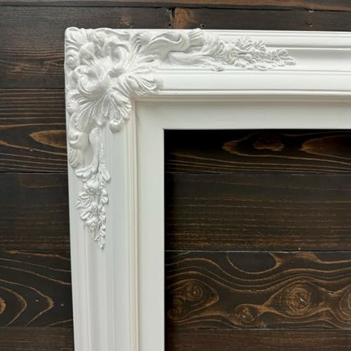 TV frame for Samsung The Frame TV, fits 55 and 65 inch TVS. Pure White Satin (not for use with other models) Handmade wood ornate TV Frame