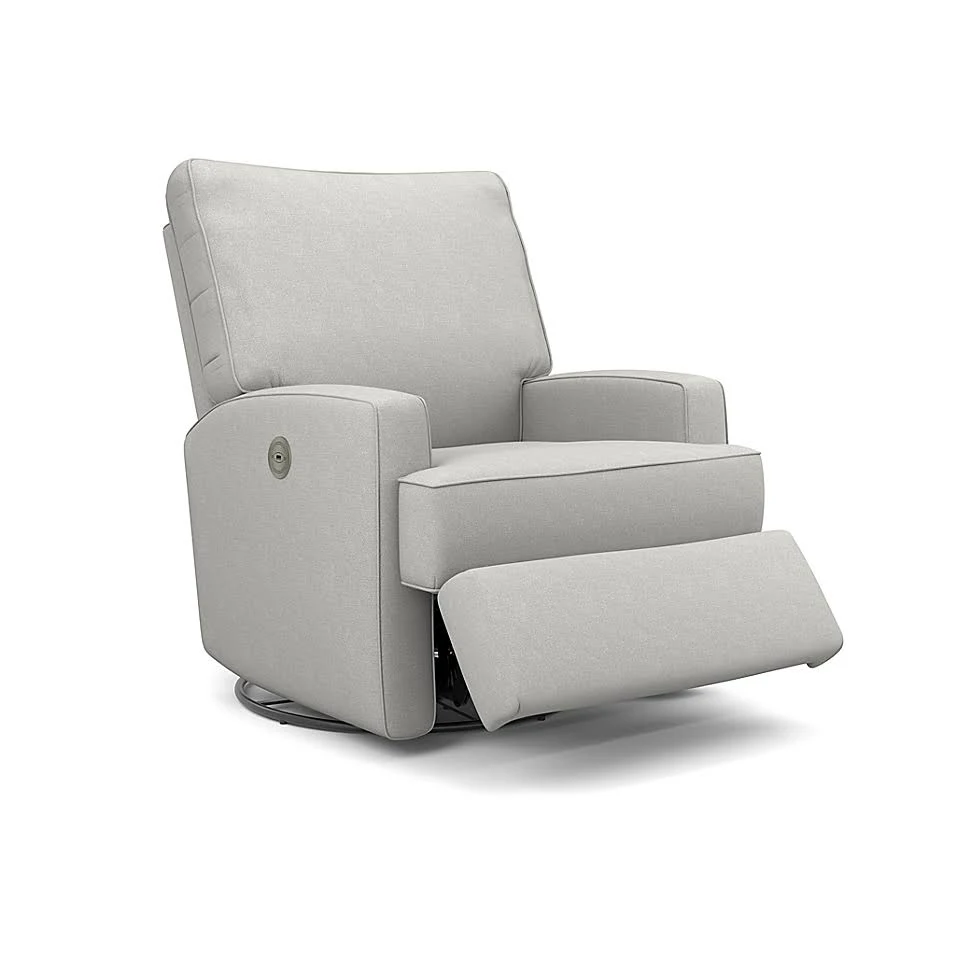 Best Chairs Kersey Power Swivel Glider Recliner in Grey