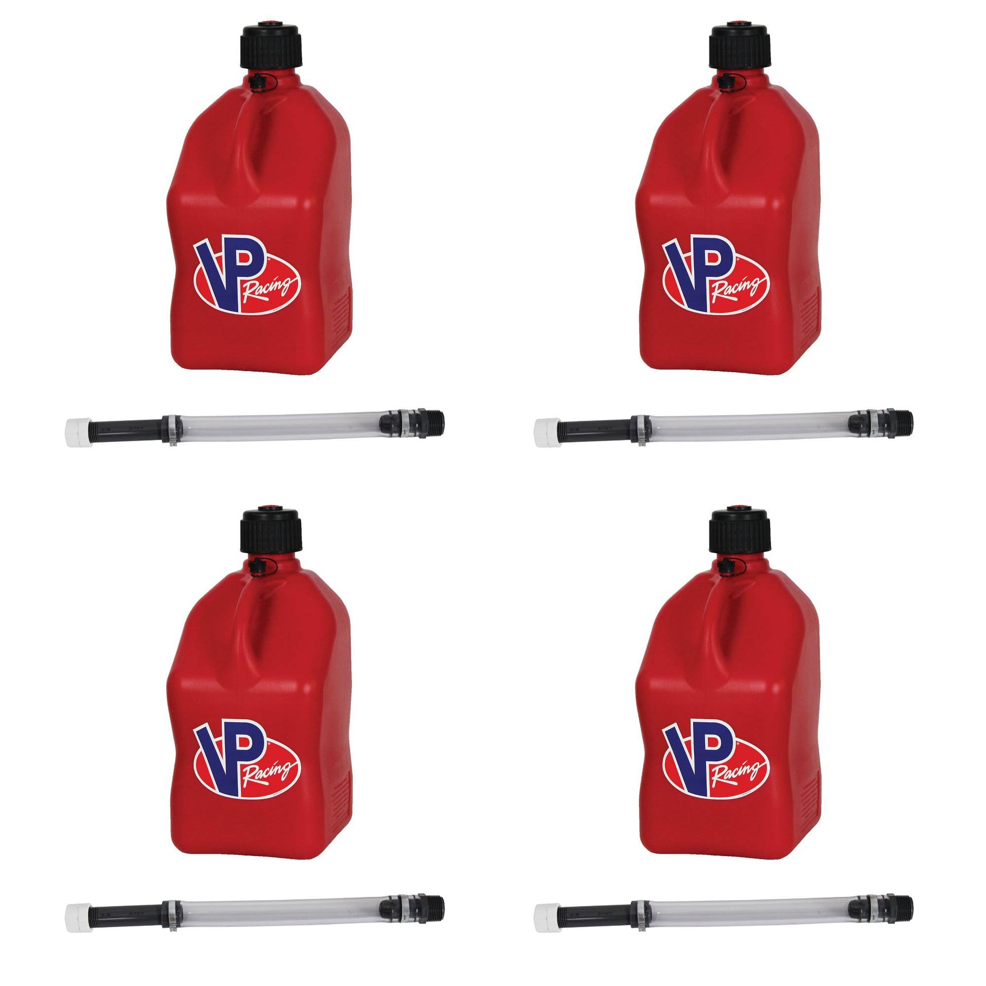 VP Racing 5 Gallon Motorsport Racing Can (4 Pack) u0026 14x22 Hose (4 Pack)