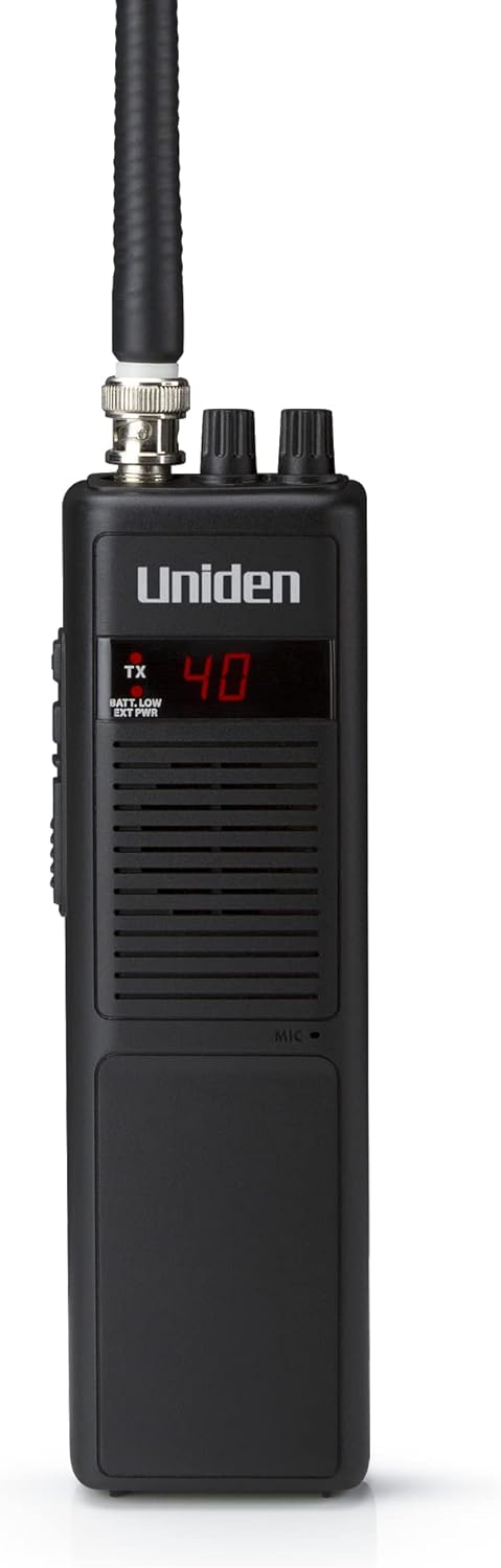 Uniden PRO401HH Professional Series 40 Channel Handheld CB Radio, 4 Watts Power with Hi/Low Power Switch, Auto noise cancellation, Belt Clip And Strap Included, 2.75in. x 4.33in. x 8.66in.
