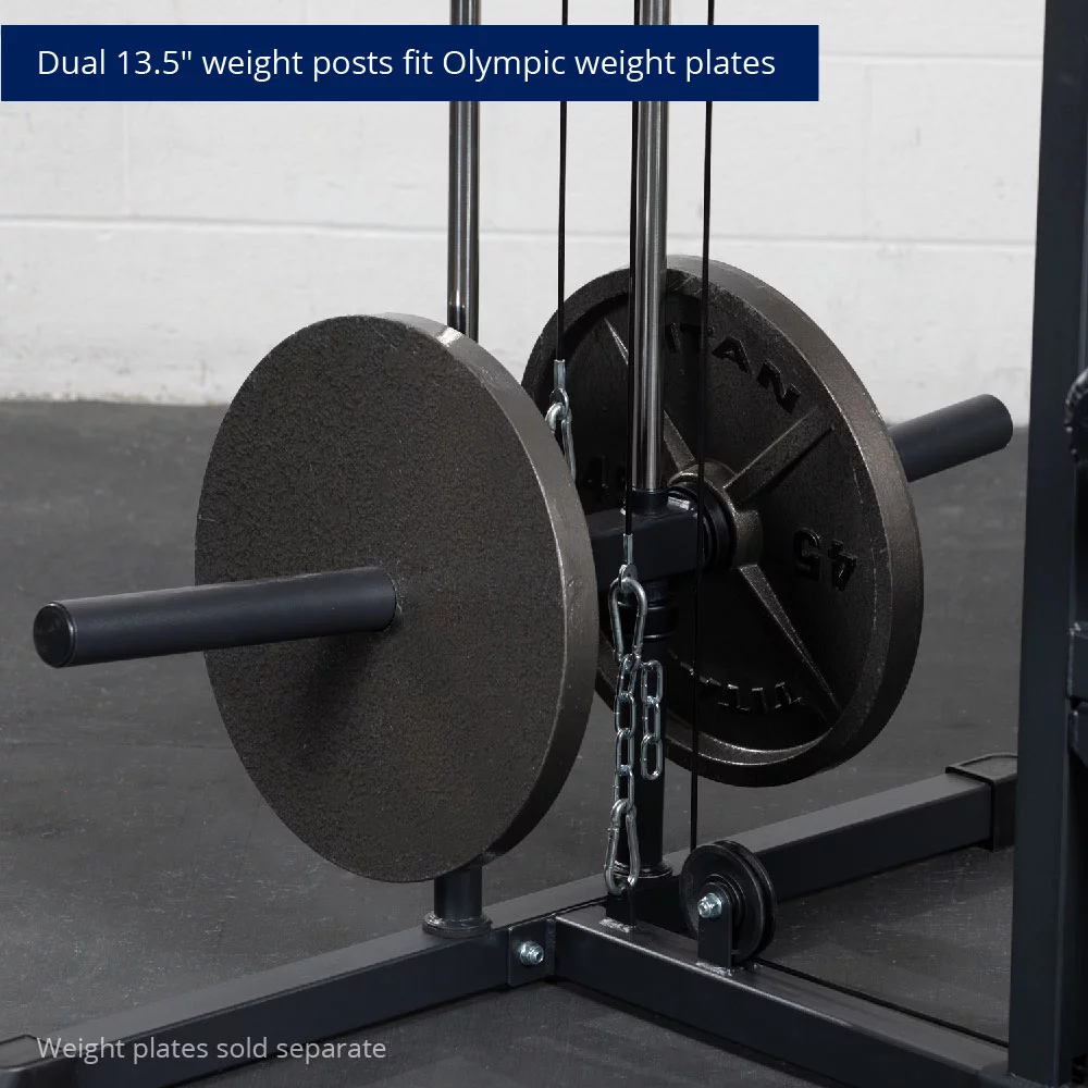 Titan Fitness Plate Loaded Lat Tower v2, Space Saving, Back, Shoulder