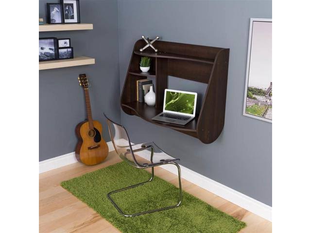 Prepac Kurv Floating Desk, Brown