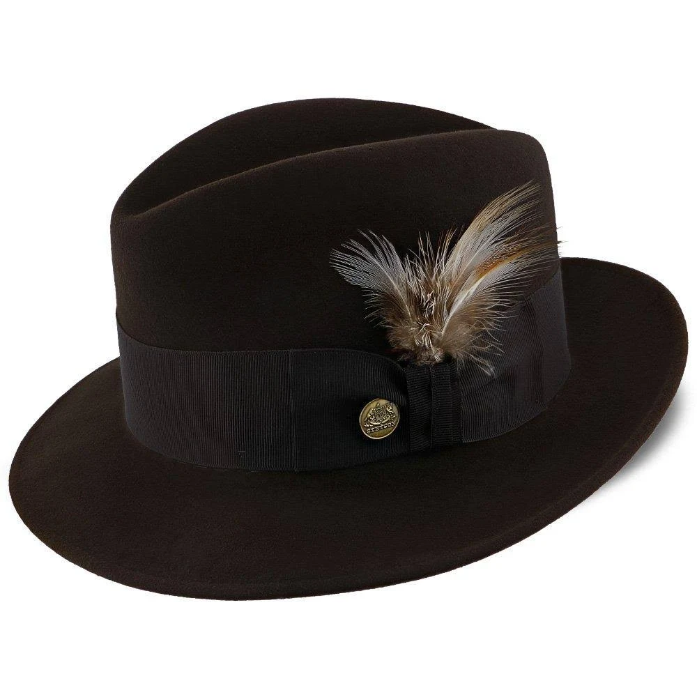 Stetson Saxon Fur Felt Fedora Hat: Size: 7 Caribou
