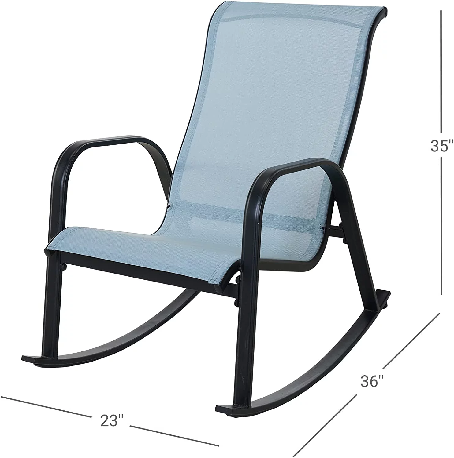 Grand Patio Outdoor Adult Rocking Chair Set of 2 for Porch All-weather Steel Rocker Chair for Patio, Balcony, Garden Deck, Backyard, Blue