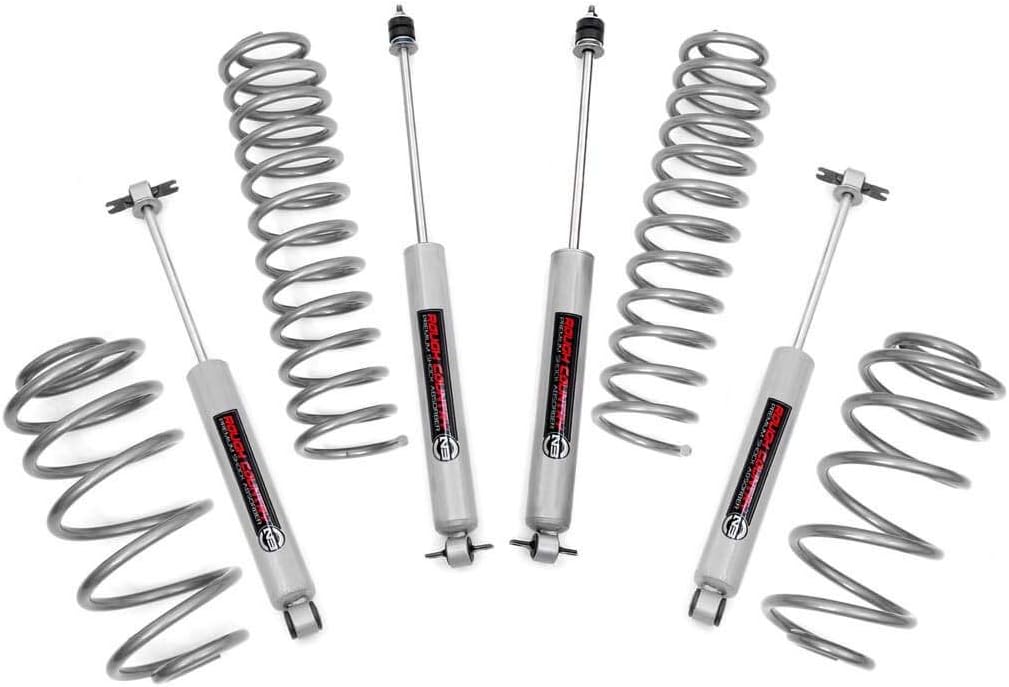 Rough Country 2.5" Lift Kit (fits) 1997-2006 Jeep Wrangler TJ LJ | 6 CYL | N3 Shocks | Suspension System | 653.20