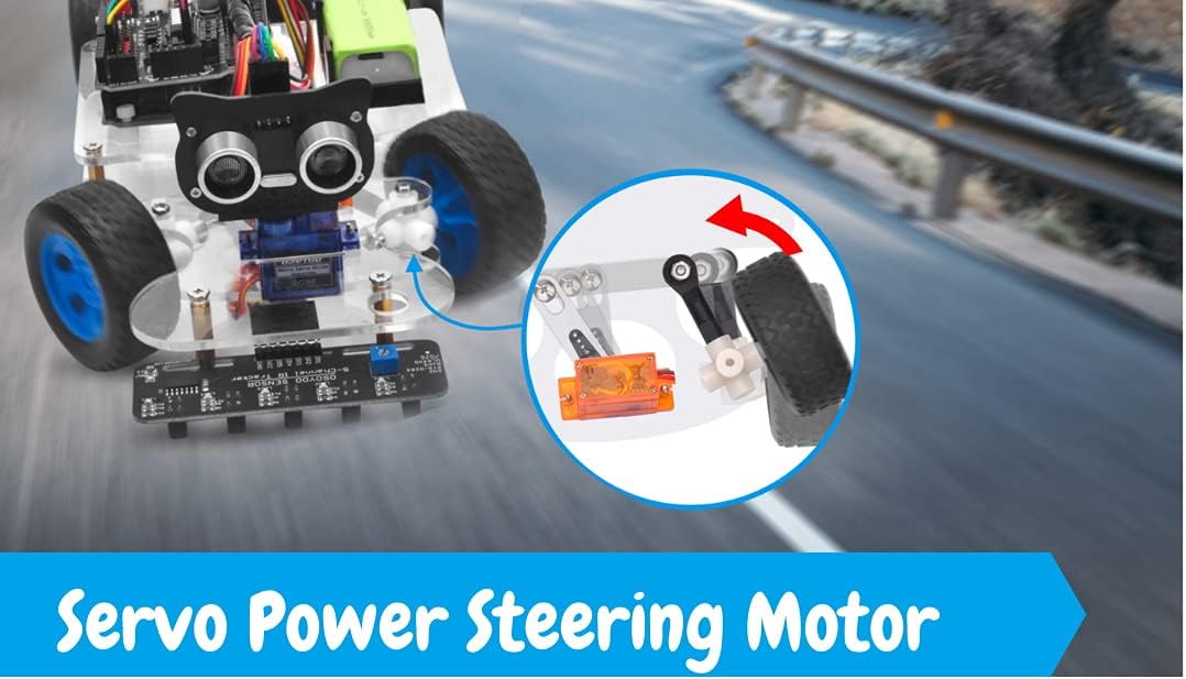 OSOYOO Robot Rc Smart Car DIY Kit to Build for Adults Teens with Servo Power Steering Motor, WiFi, Bluetooth, Code Programmable Compatible with Arduino UNO