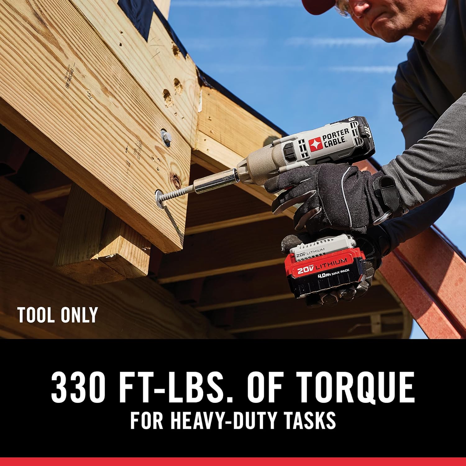 PORTER-CABLE 20V MAX* Impact Wrench, 1/2-Inch, Tool Only (PCC740B)