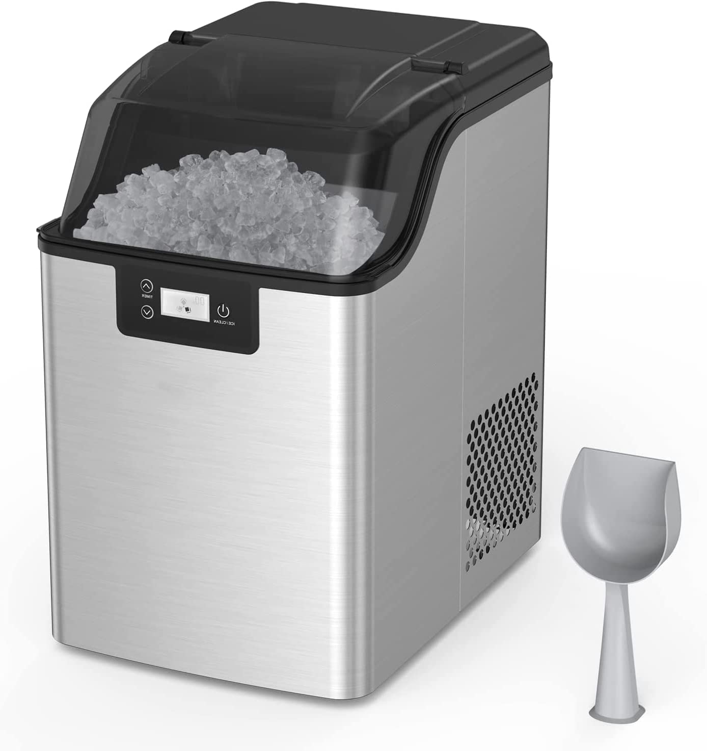 Nugget Ice Machine, Ice Maker Countertop, Max 44 lb/Day 3Qt Water Reservoir, Self Cleaning & Auto Water Refill, Portable Ice Maker Machine with Ice Scoop and Ice Basket for Party, RV, Home Kitchen