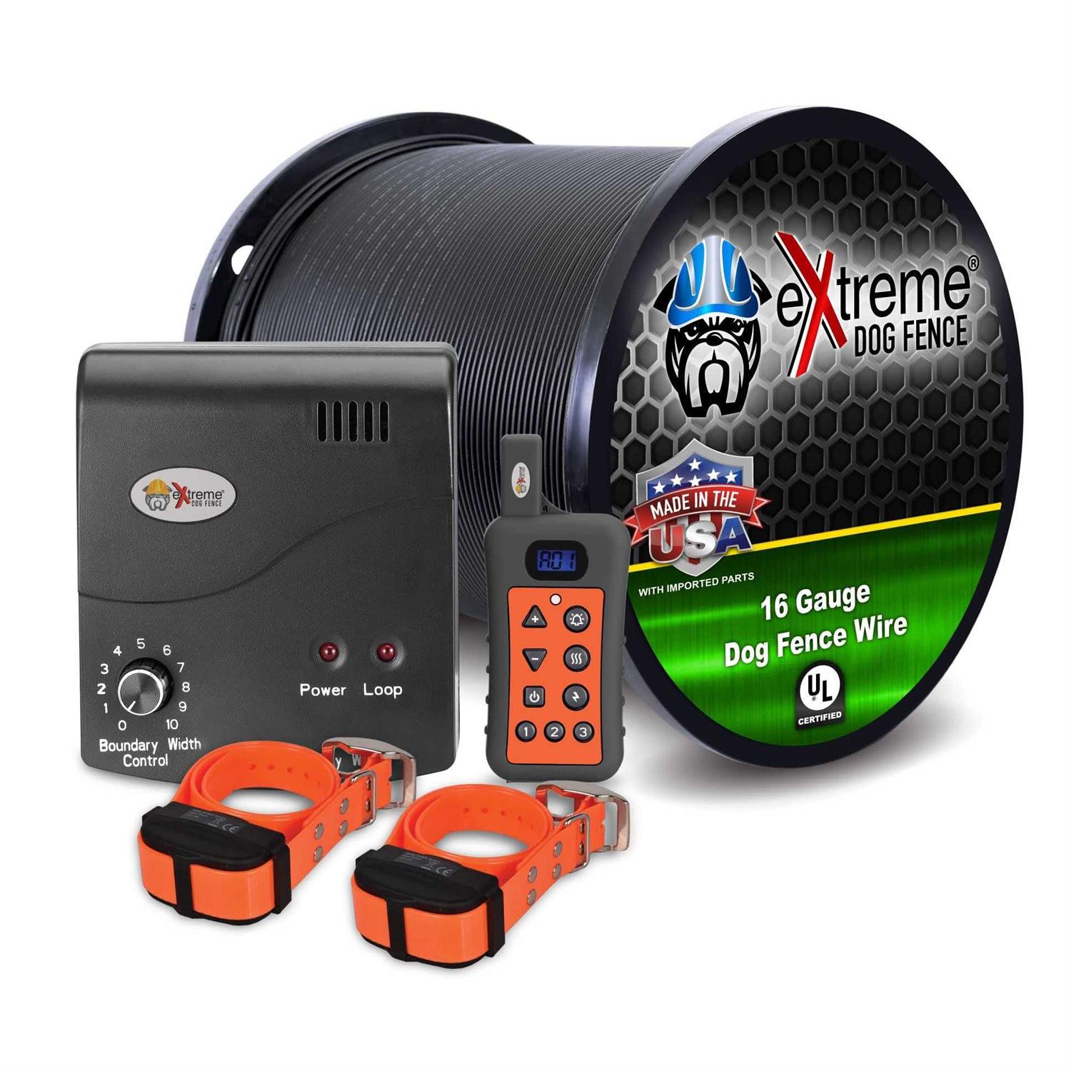 Electric Dog Fence + Remote Trainer 2 Dog / 1000' of 16 Gauge Underground Dog Fence Wire - Pet Supplies online store