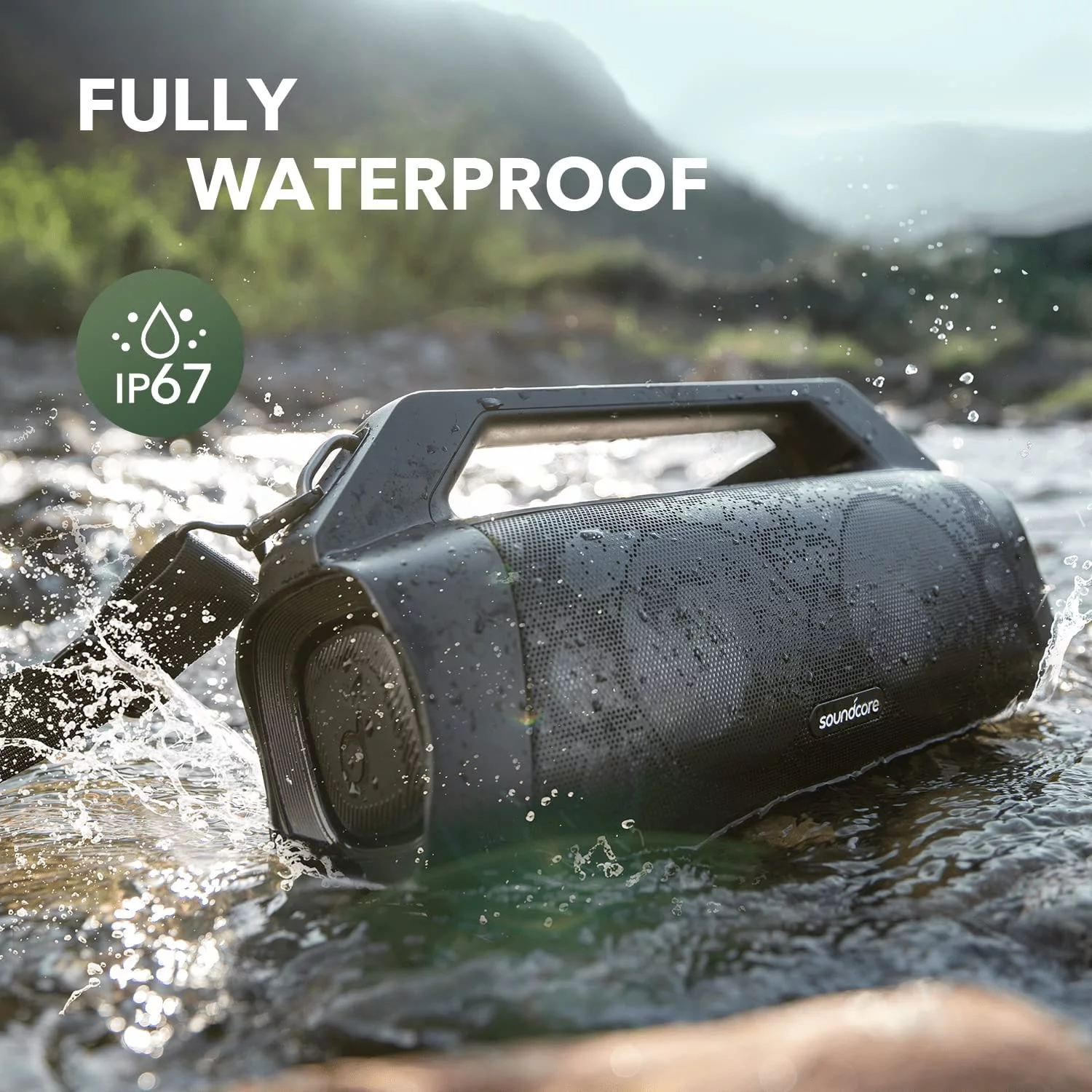 Soundcore Anker Motion Boom Plus Outdoor Bluetooth Speaker,80W Booming Sound,Portable with Strap for Camping