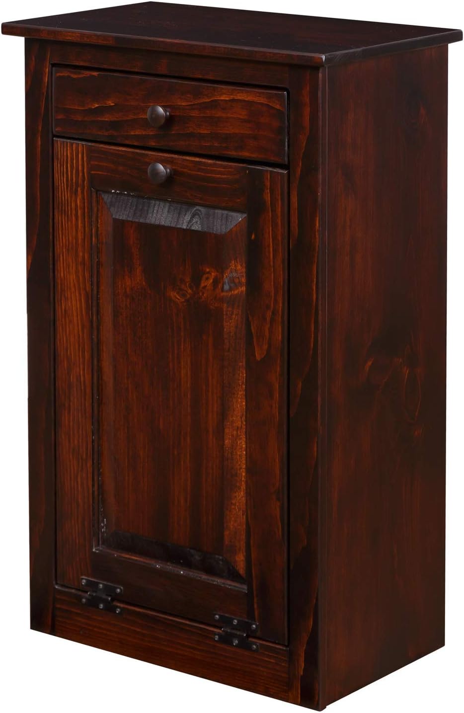 DutchCrafters Amish Farmhouse Wood Pull Out Trash Can Cabinet, Handmade Solid Wood Hideaway Trash Holder, Tilt Out Bin for Trash Disposal, Recycle, or Laundry Hamper Made in America (Provincial)