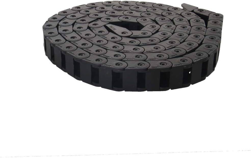 Fielect Drag Chain Cable Carrier Open Type with End Connectors R100 35X100mm 1 Meter Plastic for Electrical CNC Router Machines Black 1Pcs