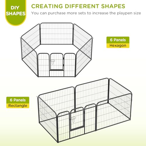 BestPet Dog Playpen Indoor 40 inch 16 Panels Metal Dog Pen Pet Dog Fence Outdoor Exercise Pen with Doors,Pet Puppy Playpen for RV Camping Yard, Black