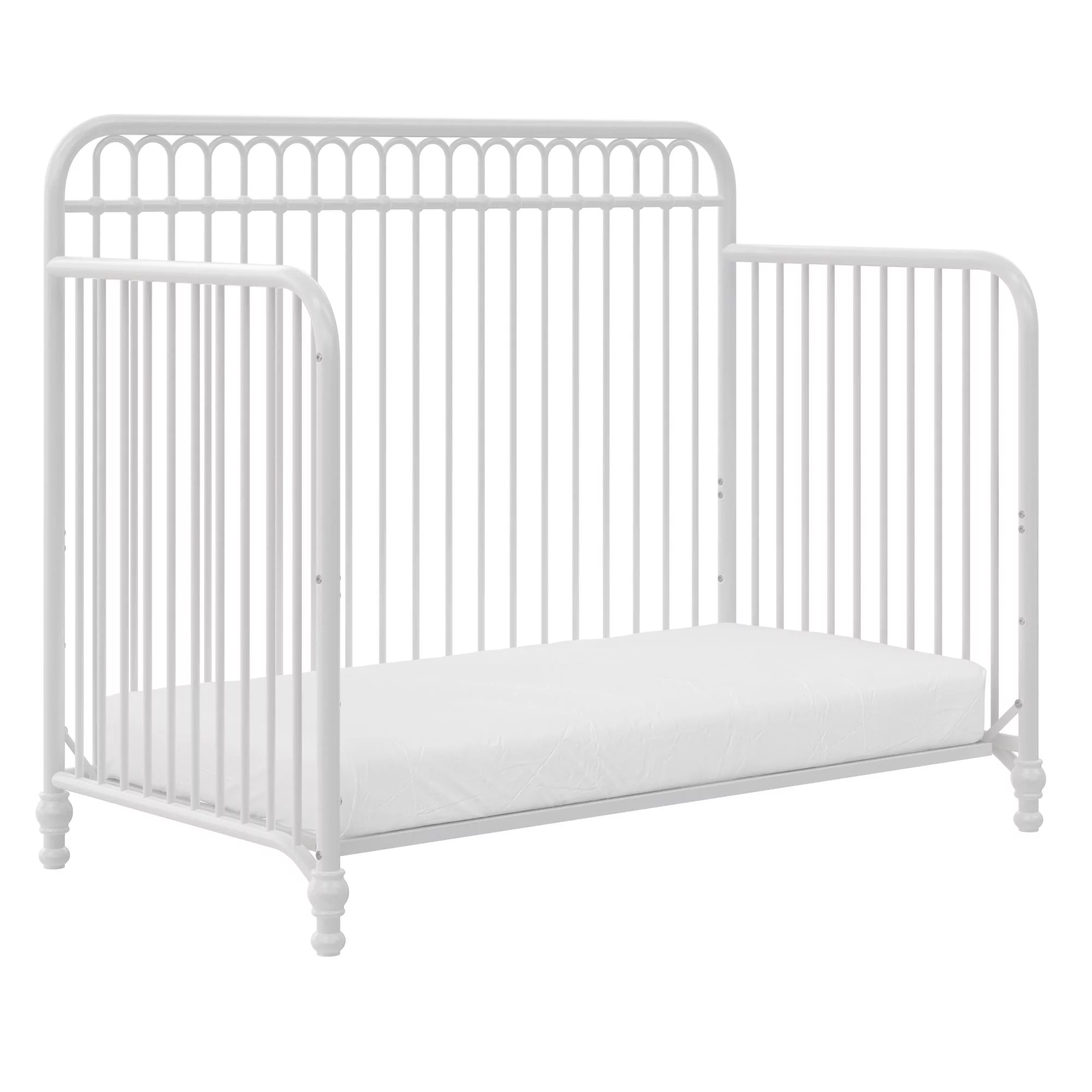 Little Seeds Ivy 3-in-1 Convertible Metal Crib, Off White - Curated Treasures Market