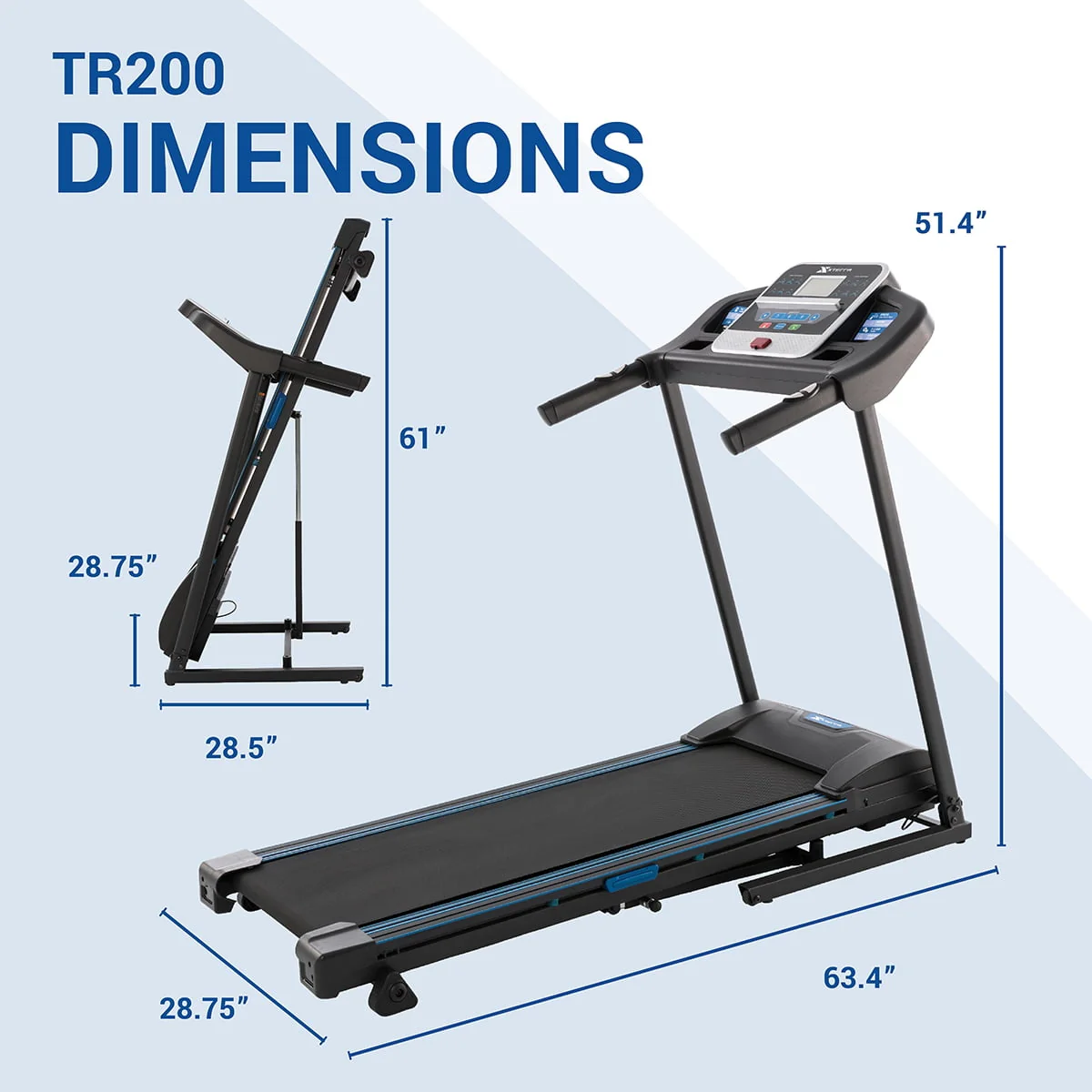 XTERRA Fitness TR200 Folding Treadmill: Xtrasoft Cushioned Deck, 5.5 LCD Display, 3 Manual Incline Levels
