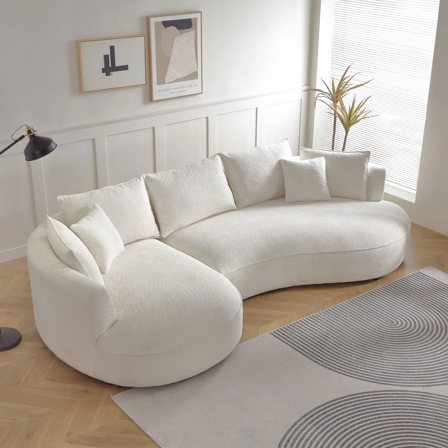 Kevinplus Modern Vintage Velvet Sectional Sofa With Artful Curved, Large Seating for Living Rooms and Home Offices,Chaise Longue on the Right
