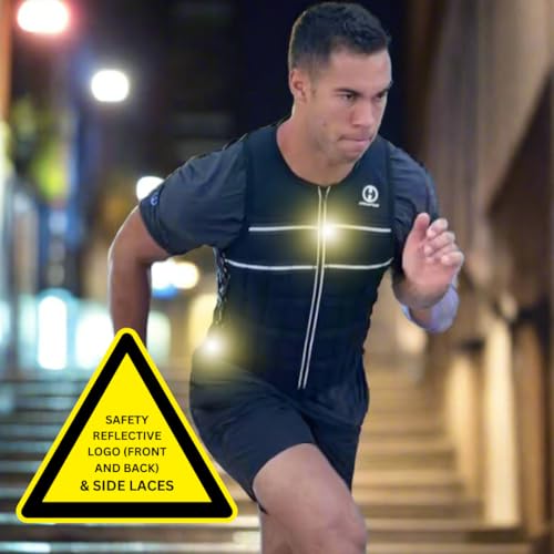 Hyperwear Hyper Vest ELITE Fully Adjustable Weight Vest - Stretch CORDURA® Fabric Zipper Thin Steel Weights - Weighted Vests for Running, Strength, Endurance, Walking - Sizes S, M, L, XL