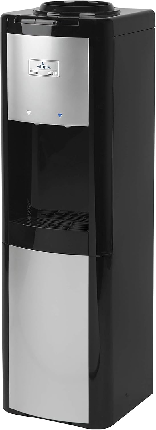 Vitapur Top Load (Room and Cold) Black/Platinum Water Dispenser, one size