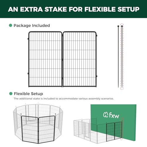 FXW Instant Dog Playpen, Portable Pet Fence for Outdoor, RV Trips, and Camping, 40inch, 16 Panels for Medium and Large Dogs│Patented