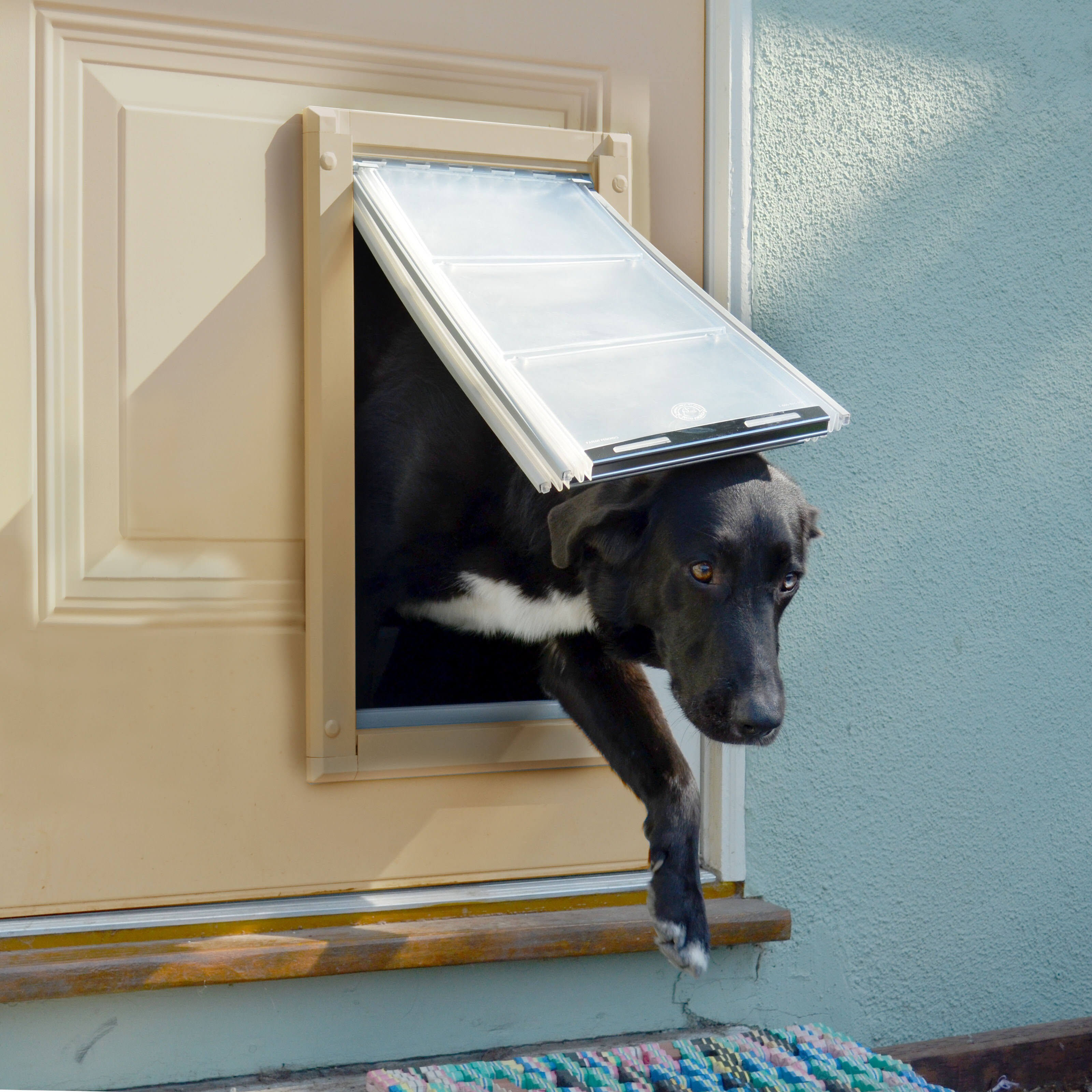 Endura Flap Door Mount Pet Door Medium / Double Flap / Tan