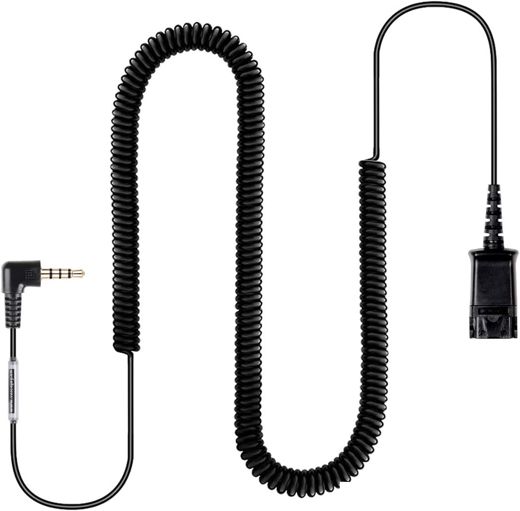 Headset QD (Quick Disconnect),Compatible with Plantronics Headset.QD Cable with Single 3.5mm Plug for Smartphones Mobile Phones,Laptop etc