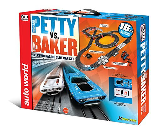 Auto World 16& Richard Petty vs. Buddy Baker Slot Car Race Set