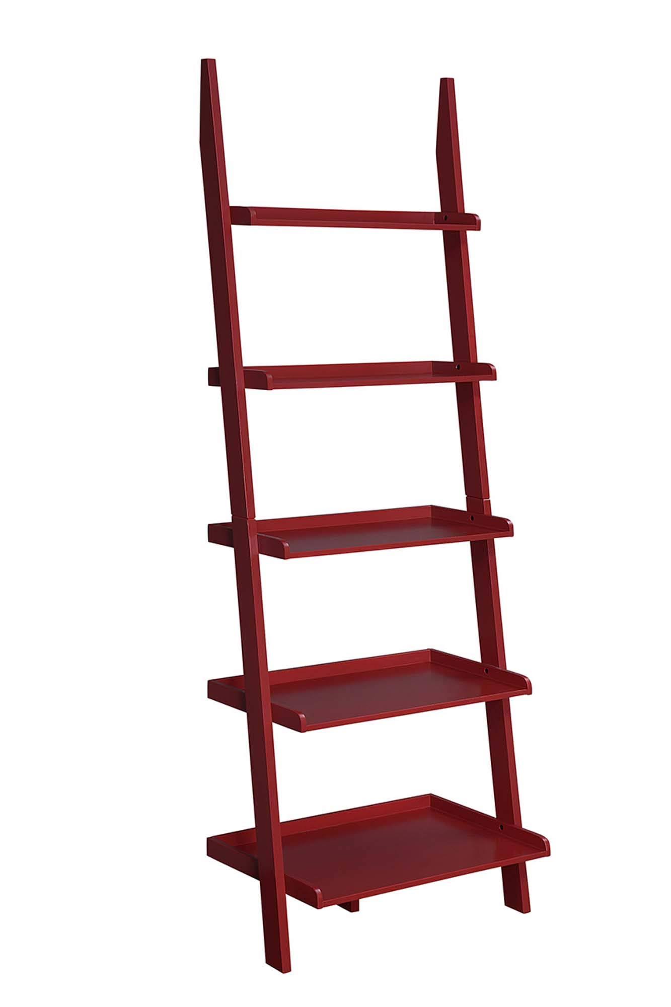 Convenience Concepts American Heritage Bookshelf Ladder, Red