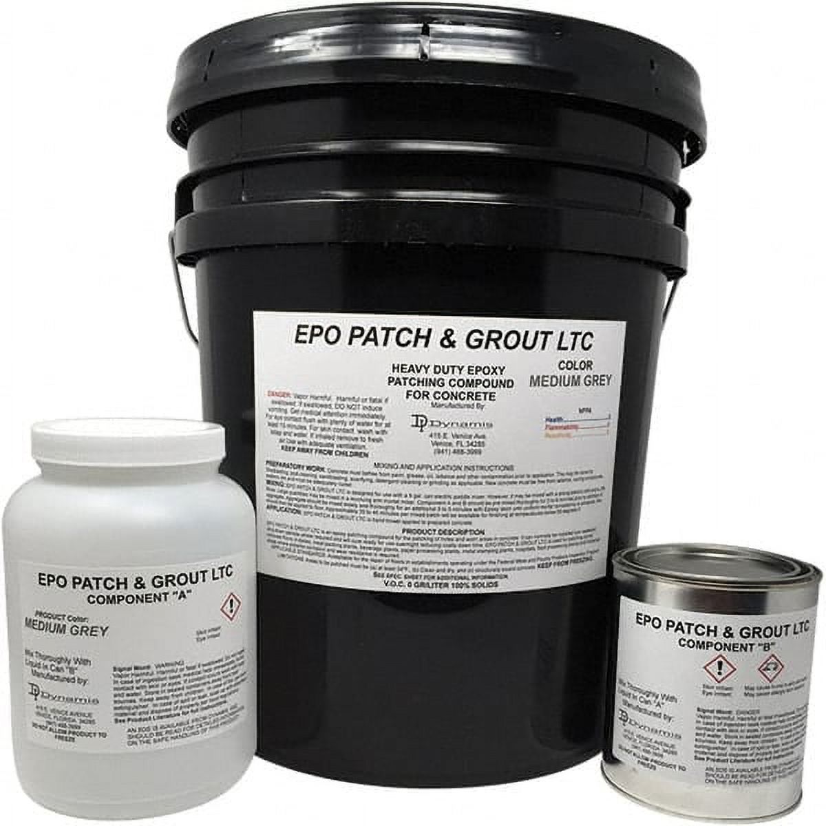 Concrete Repair/Resurfacing Epoxy Resin, Gray, 5 Gallons, 25 Sq Ft Coverage