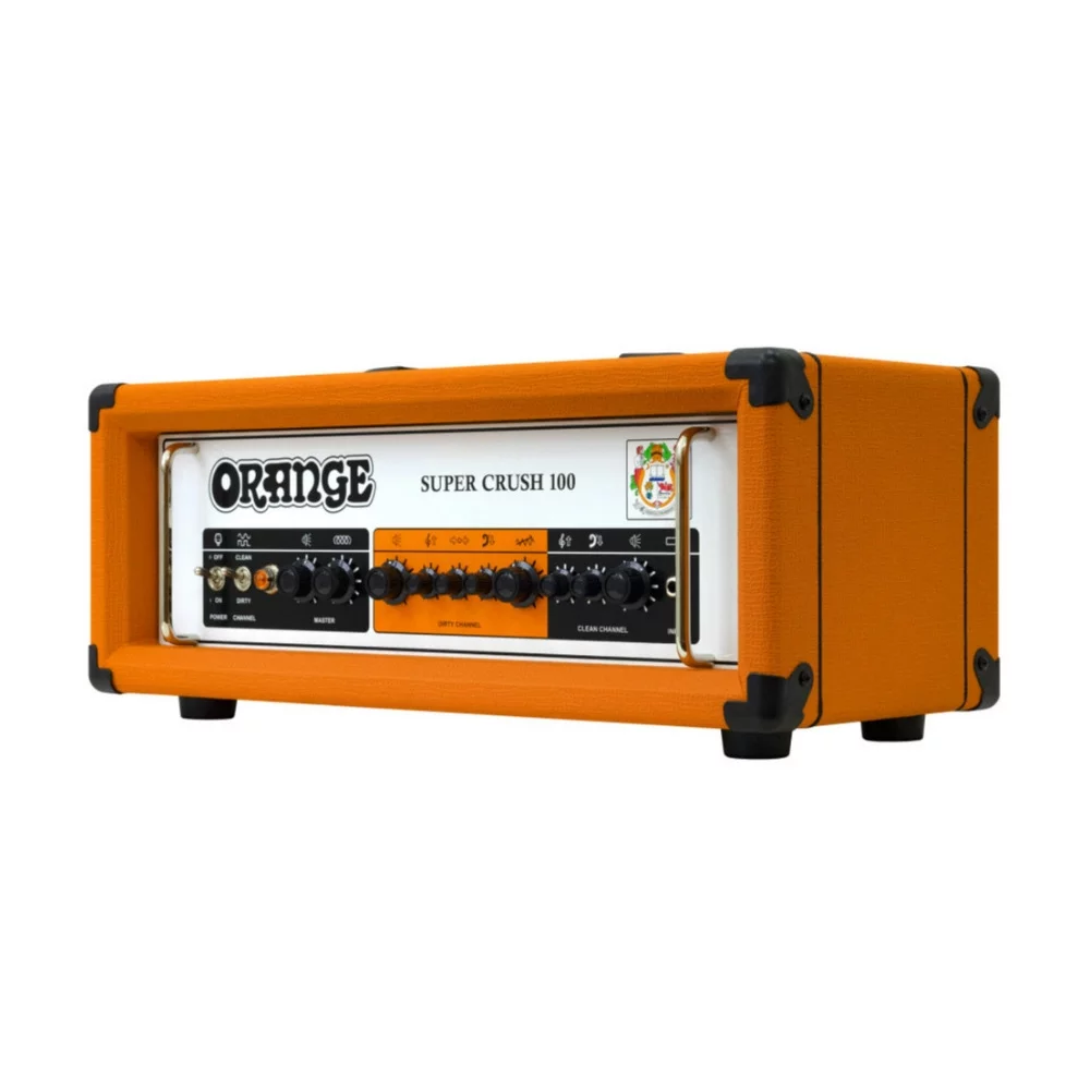 Orange Amps Super Crush 100W Guitar Amplifier Head with Speaker Cable Bundle
