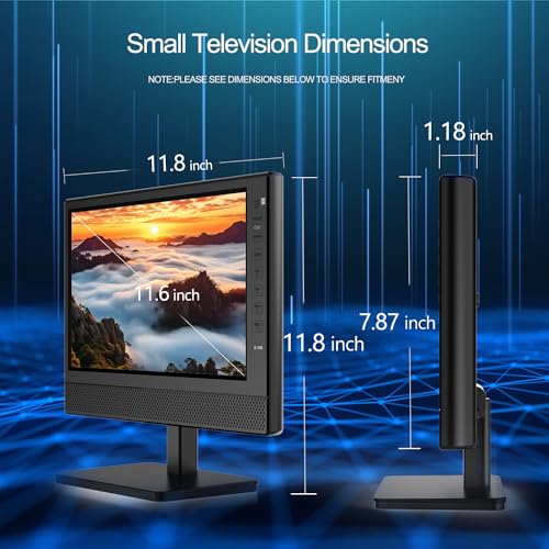 Jexiop Portable TV |IPS 1080P Screen TV with Antenna and Digital ATSC Tuner | HDMI USB Port | 12 Volt Charger Cable/AC Power | Mini TV for Caravan and Kitchen