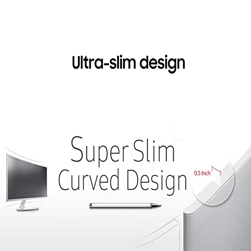 Samsung Gaming Curved Monitor for Business 27inch 1080p LED Widescreen AMD FreeSync 60Hz Refresh Rate 4ms 3000:1 Contrast Ratio Anti-Glare VGA D-Sub DisplayPort White, HDMI Cable