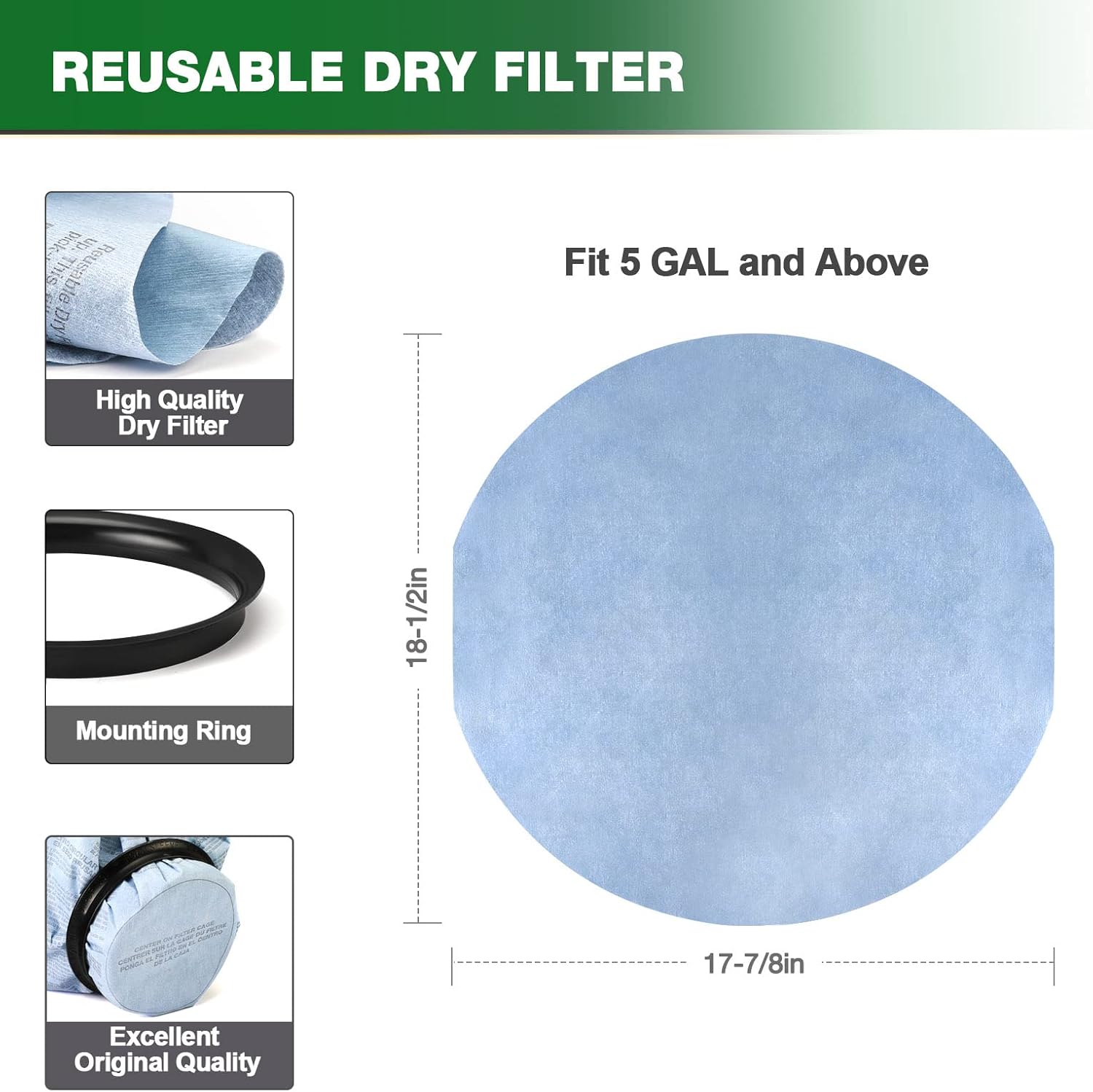 Shop-Vac 5 Gallon 4.5 Peak HP Wet/Dry Vacuum 6PC Filter Kit