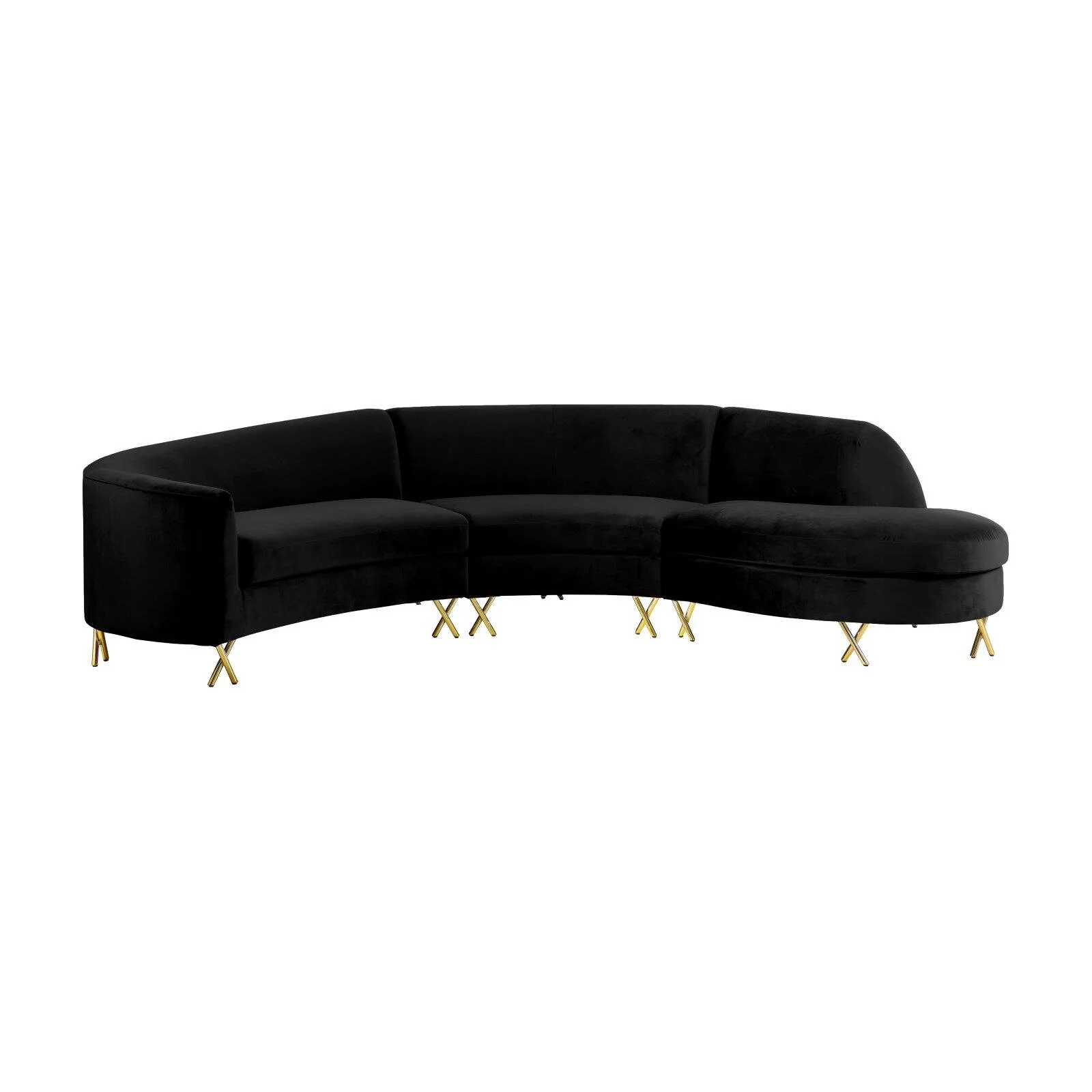 Meridian Furniture Inc Serpentine Upholstered Sectional Sofa