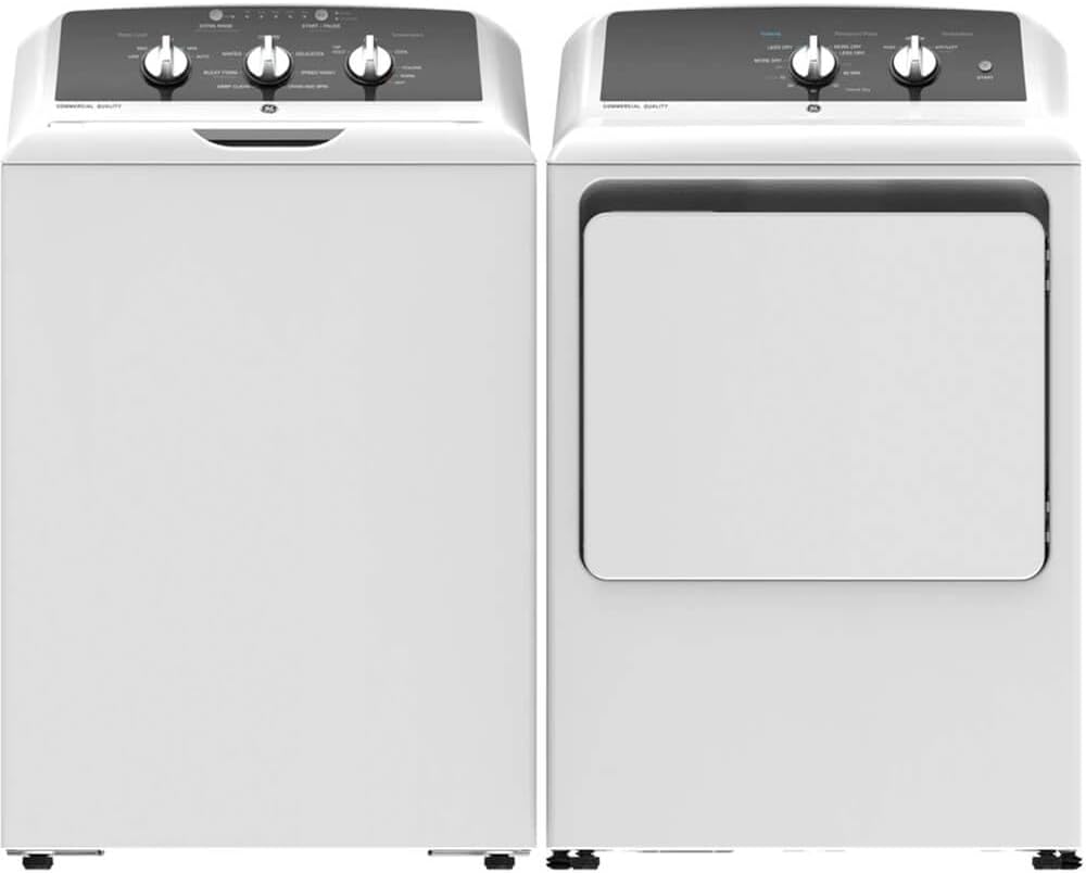 GE GTW525ACPWPR White Top Load Washer/Dryer Pair