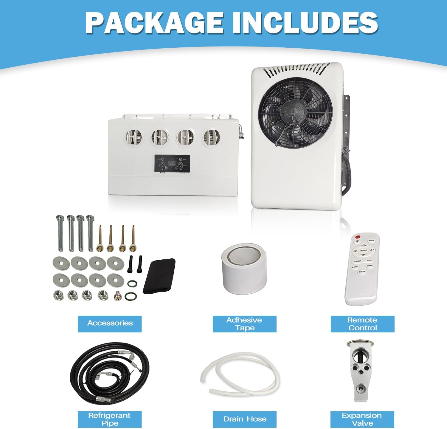 12V Air Conditioner 8500BTU, Mini Split 12 Volt Air Conditioner, Parking AC 12 Volt DC Air Conditioner, Cooling Low Noise for Big Rig Sleeper, Semi Trucks, Pickup, Trucks, Car, RV, Vans, Buses