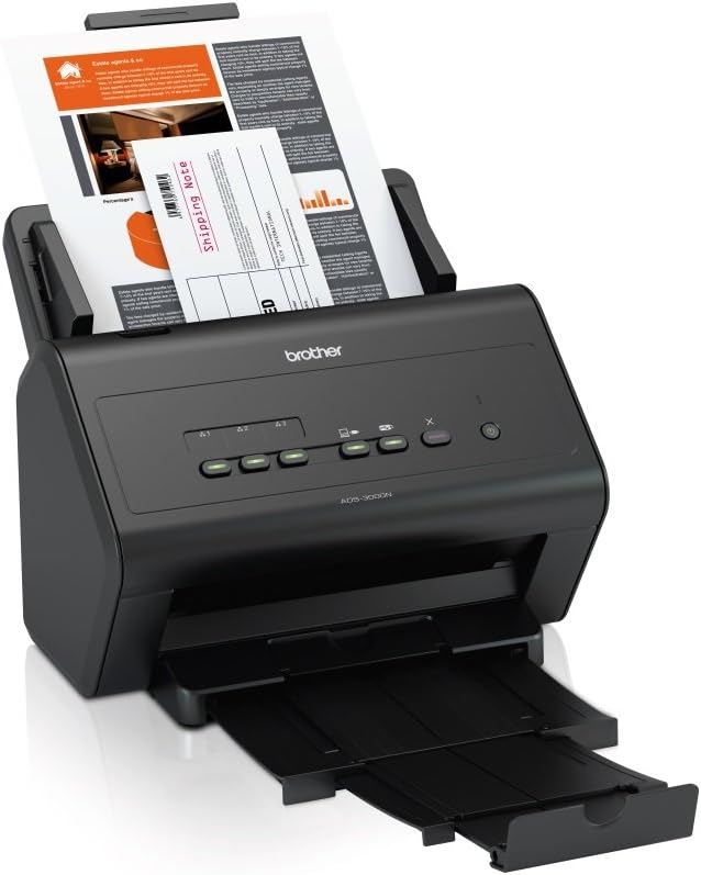 Brother ADS3000N High-Speed Network Document Scanner for Mid to Large Size Workgroups,Black