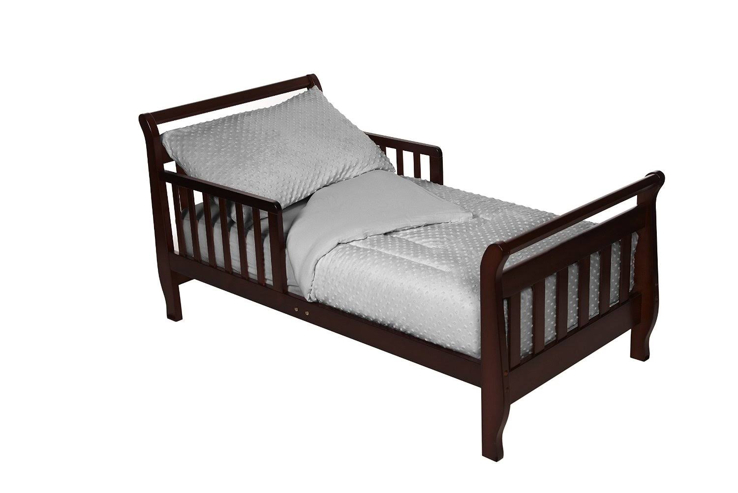 American Baby Company Heavenly Soft Minky Dot Chenille Toddler Bedding Set Gray 4 Piece