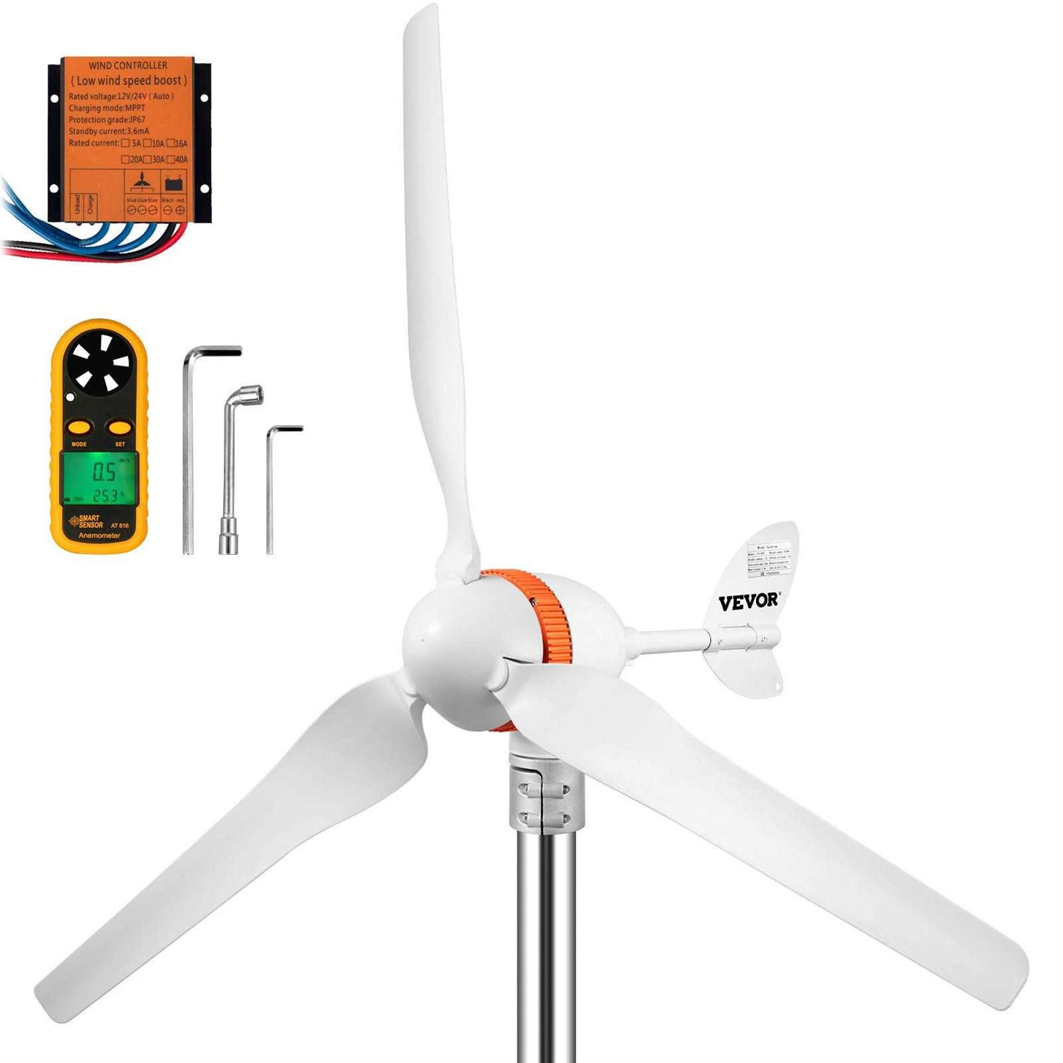 VEVOR Wind Turbine Generator 12V/AC Wind Turbine Kit 400W Wind Power Generator with MPPT Controller 3 Blades Auto Adjust Wind YFLFDJKZQFSYSSF0CV0 - Shop Hardware Tools Online Store