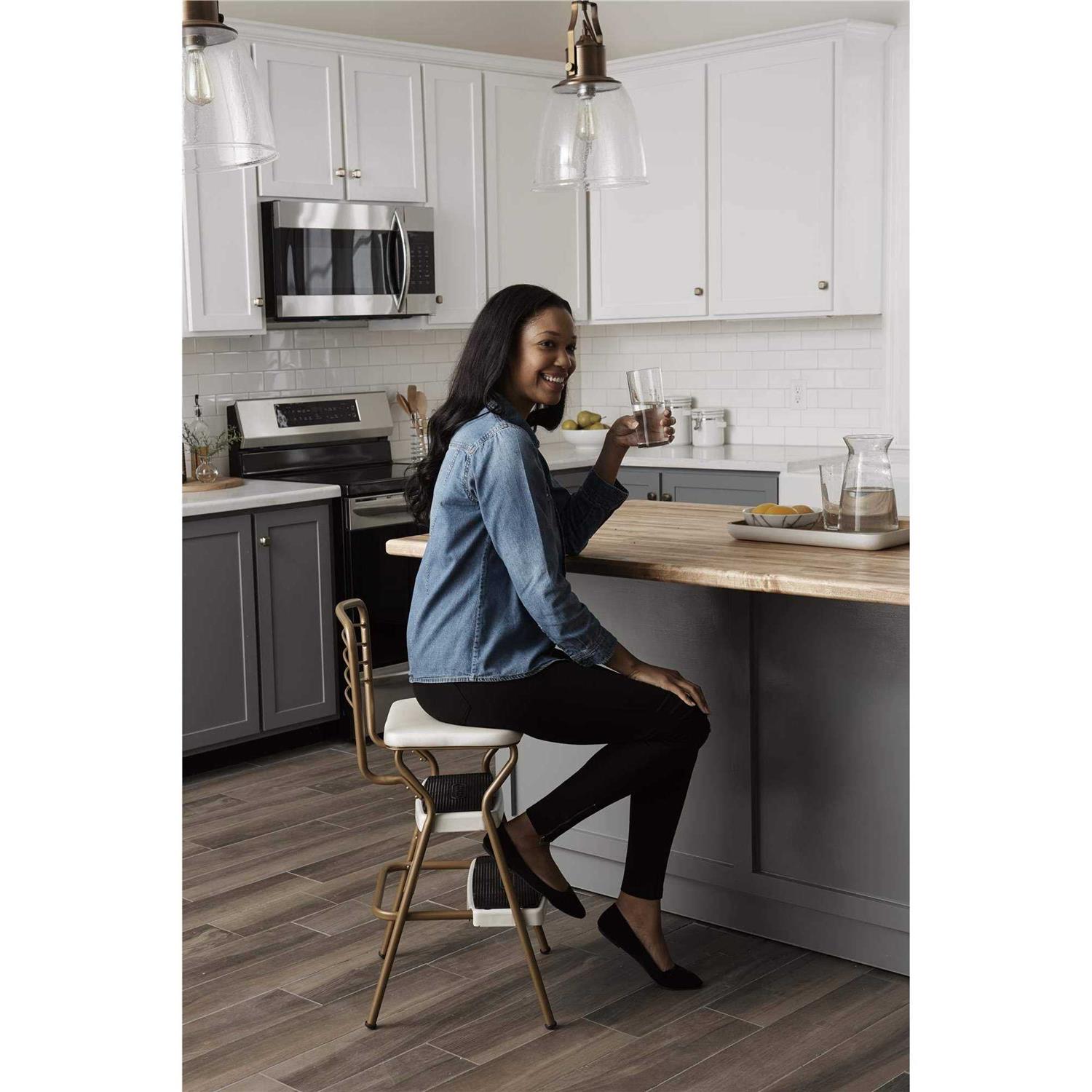Cosco Stylaire Retro Chair/Step Stool with Flip-Up Seat - Shop Hardware Tools Online Store
