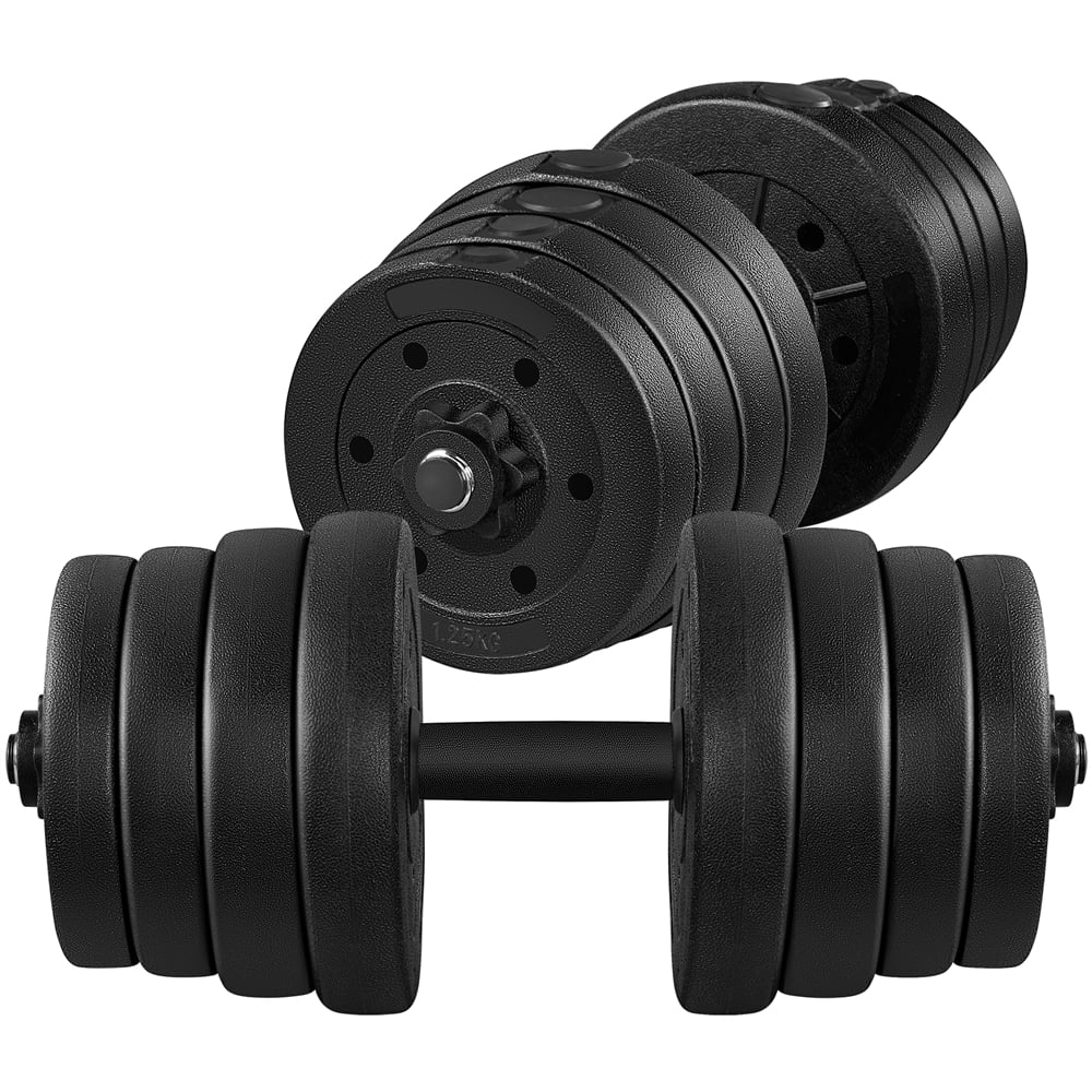 Yaheetech 66LB Adjustable Dumbbell Weight Set Home Training Dumbbell Pair Lifting Black