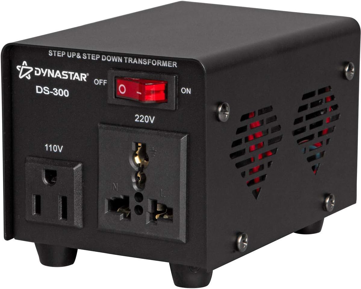 Dynastar Step Up & Step Down Voltage Converter and Transformer, 110-220 to 220-240 Volts; Heavy Duty, Extra Durable Lifetime Coil, 5-Year-Warranty, 300 Watts Pack of 2