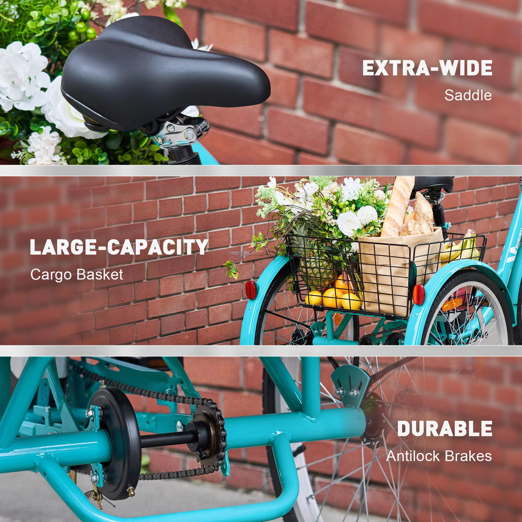 26 Electric Tricycle for Adults 3 Wheel Electric Bike 250W Electric Trike Black