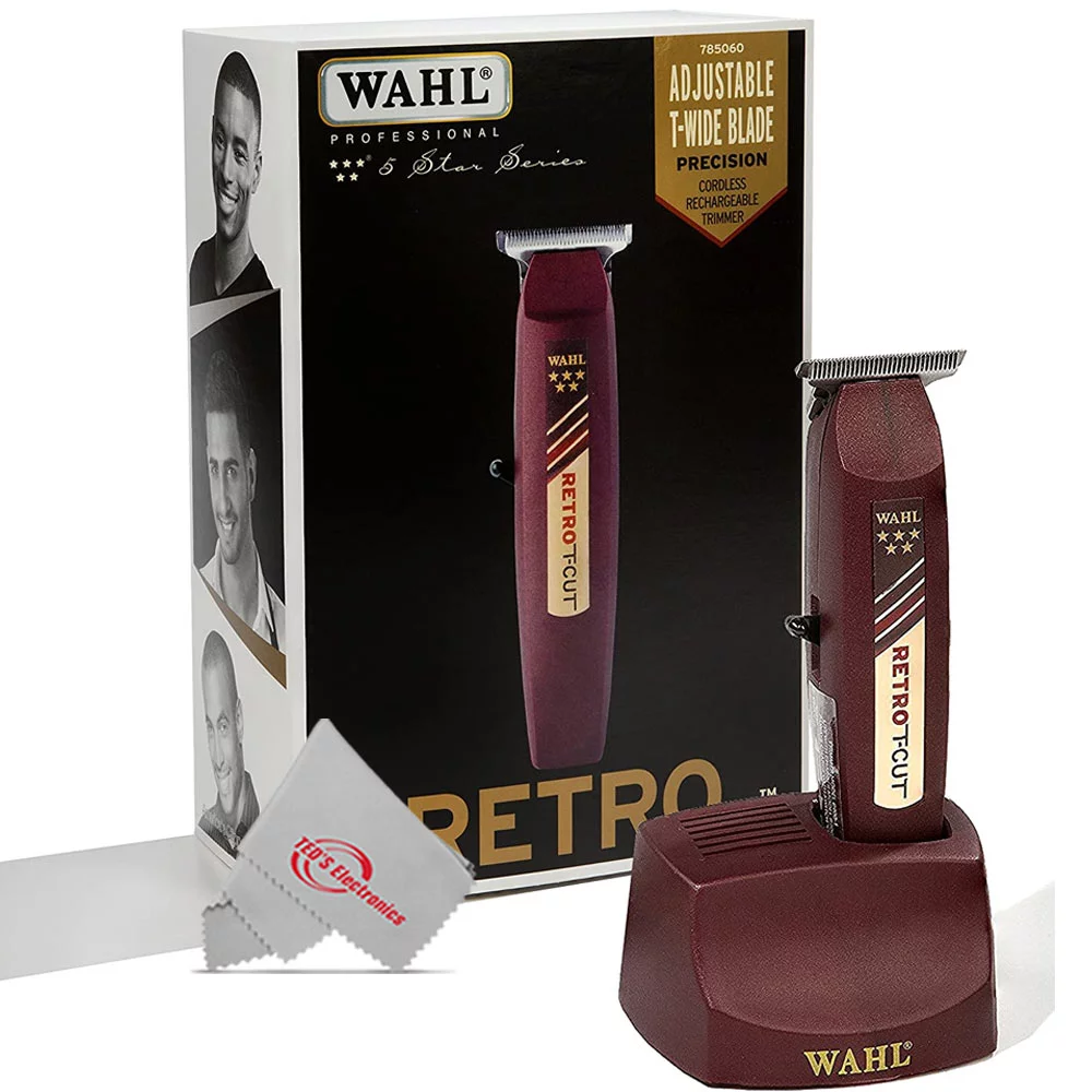 Wahl #8412 Professional 5 Star Cordless Retro T-Cut Trimmer + Rechargeable Shaver/Shaper #8061-100