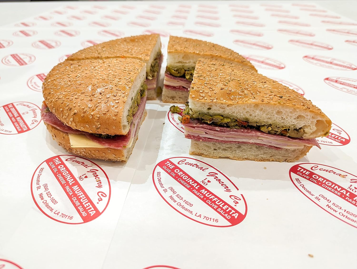 Central Grocery’s Original Muffuletta Sandwich 1 Pack (Serves 2-4) Pack of 2