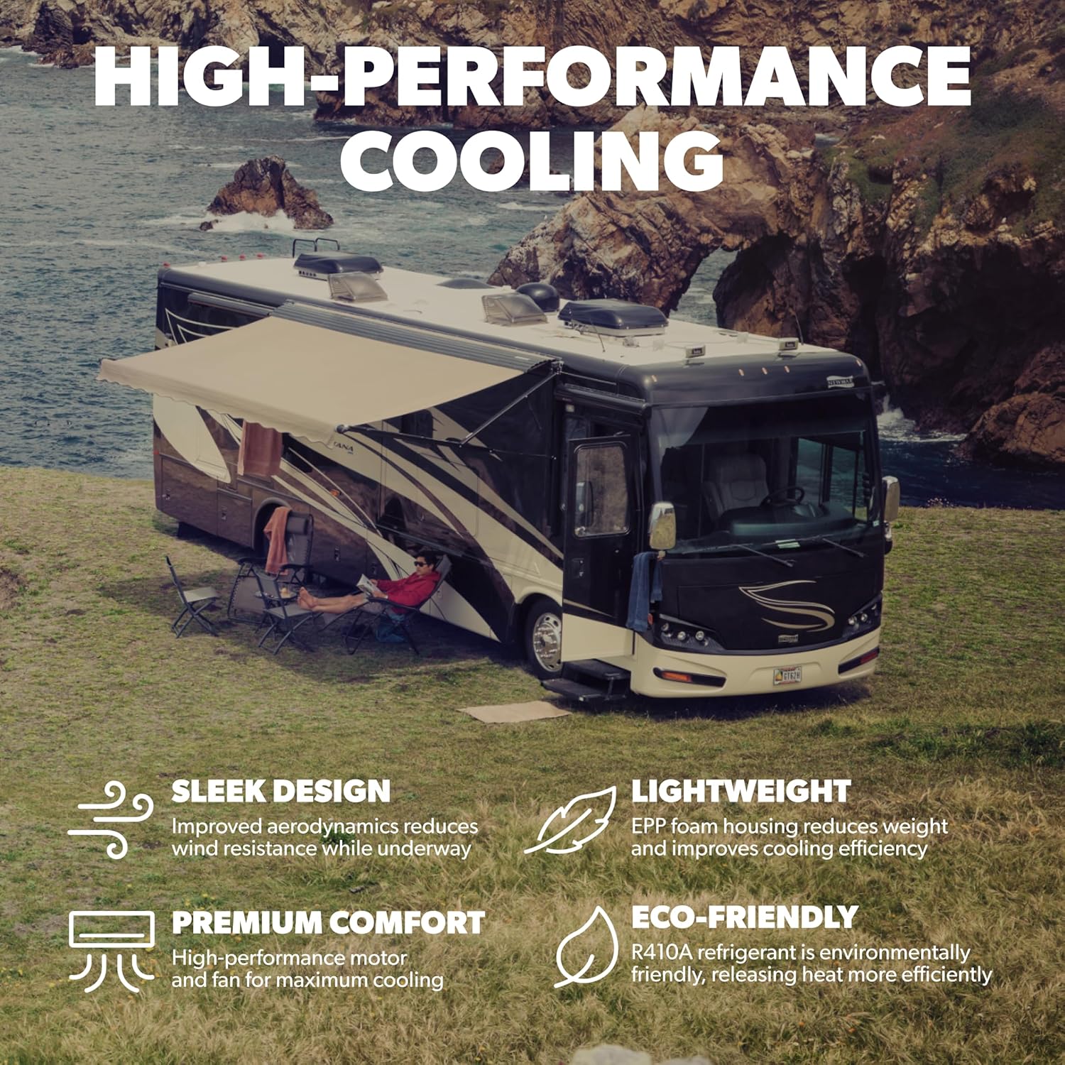 Dometic Penguin II Low Profile Rooftop Air Conditioner| Multi-Zone CCC II Control Board | 15K BTU with Heat Pump Polar White Air Conditioner for RVs, Trailers, and Campers