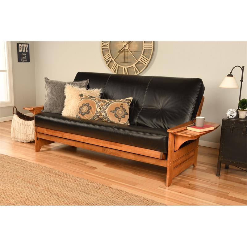 Kodiak Furniture Full-Size Faux Leather Futon Mattress in Black