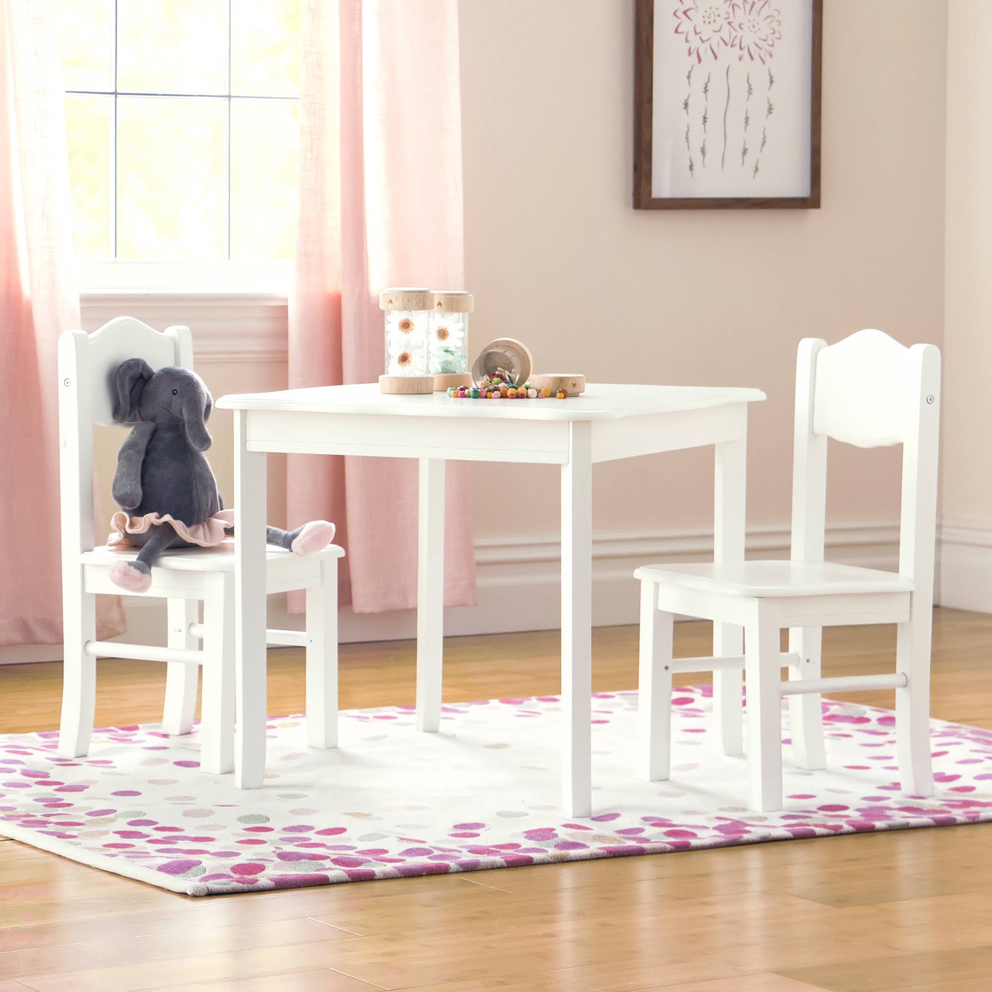Guidecraft Classic Table u0026 Chairs Set, White